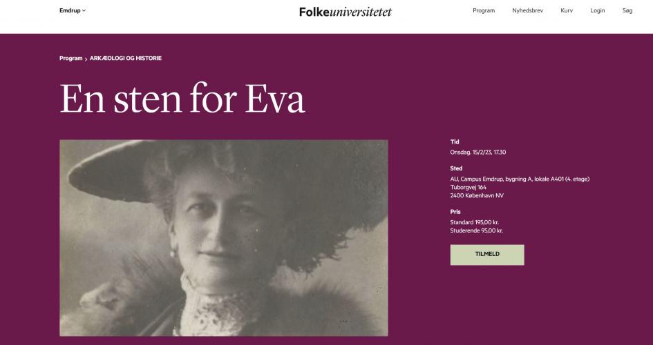 Foredrag om "En sten for Eva"